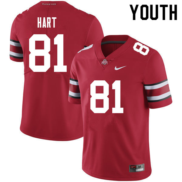 Ohio State Buckeyes Sam Hart Youth #81 Red Authentic Stitched College Football Jersey